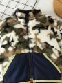 Baby Boys' Fashionable, Comfortable And Warm Camouflage Winter Coat With Fleece