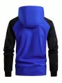 Men's Color Block Hooded Zip-Up Sports Jacket