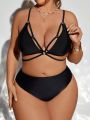 SHEIN Swim SXY Plus Size Women's Hollow Out Swimsuit Top