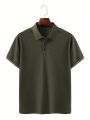 Manfinity Men's Solid Color Short Sleeve Polo Shirt