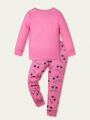 Little Girls' Cartoon Bunny Pattern Long Sleeve Long Pants Homewear