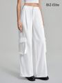 SHEIN BIZwear Flap Pocket & Side Stripe Wide Leg Pants