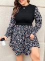 SHEIN LUNE Plus Size Patchwork Printed Dress