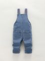 Baby Girl Cartoon Embroidery Denim Overall Jumpsuit