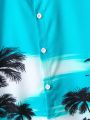 Teen Boy's Coconut Tree Print Beach Vacation 2pcs/Set