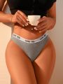 3pack Letter Tape Waist Contrast Binding Brief