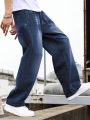 Manfinity Hypemode Men'S Loose Fit Straight Leg Jeans With Washed Effect