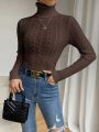 SHEIN Privé Turtleneck Twisted Knit Sweater