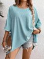 Plus Size Solid Color Casual T-Shirt