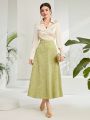 SHEIN Modely Women's Jacquard Long Skirt