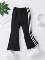Young Girl Striped Side Flare Leg Pants