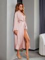 Belted Satin Night Robe