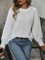 Solid Color Drop Shoulder Sweater