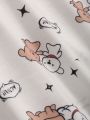 DAZY Cute Pajamas Set With Cartoon Pattern All Over