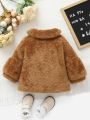 Baby Solid Bishop Sleeve Peter Pan Collar Teddy Coat