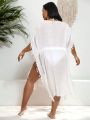 SHEIN Swim Vcay Plus Size Elegant Beachwear Lace Fringe Cover Up