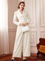 SHEIN DECDS Solid Color High Waist Wide Leg Pants