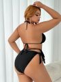 SHEIN Swim SXY Plus Size Solid Color Swimwear Set