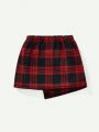 Cozy Cub Baby Girl Asymmetrical Plaid Hem Skirt