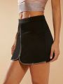 Fe June Rhinestone Detail Zip Up Bodycon Skirt