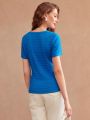 MOTF PREMIUM KNITTED SOLID TEXTURE T-SHIRT FOR WOMEN