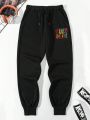 Men's Casual Letter Print Drawstring Waist Sweatpants