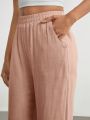 SHEIN Leisure Women's Elastic Waist Home Wear Pants