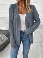 Cable Knit Drop Shoulder Cardigan