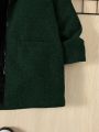 SHEIN Young Boy Dual Pocket Teddy Lined Hooded Overcoat