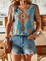 Vintage Printed Short Sleeve Shirt