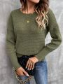 SHEIN Essnce Cut Out Wrap Cross Drop Shoulder Sweater