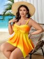 SHEIN Swim Vcay Plus Size Women'S Gradient Shirring One-Piece Swimsuit