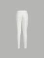 1pc Solid Color Skinny Jeans For Junior Girls