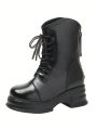 Women's Fashionable Short Boots With College Style Design