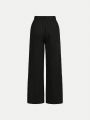 SHEIN Kids HYPEME Tween Girls Casual Solid Color Wide Leg Pants With Loose Fit