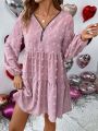 SHEIN LUNE Women's Casual Solid Color Long Sleeve Dress