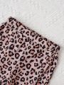 2pcs/set Baby Girls' Interesting Leopard Print Bell Bottom Pants Daily Casual Sweet & Cool Outfits For Fall