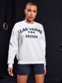 Letter Print Sports Sweatshirt