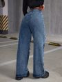 SHEIN ICON Workwear Style Wide Leg Jeans