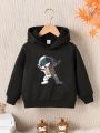 Toddler Boys' Streetwear Astronaut Print Hooded Fleece Sweatshirt