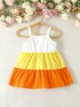 Baby Girls' Colorblocked Casual Simple Dress