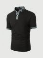 Manfinity Men Contrast Trim Polo Shirt