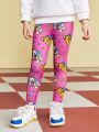 GARFIELD X SHEIN Young Girl Cartoon Printed Leggings