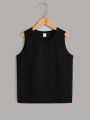 SHEIN Teen Boys' Casual Comfortable Solid Color Tank Top