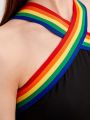 SHEIN Teen Girls Rainbow Striped Tape Cami Top & Pants