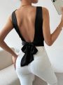 SHEIN Privé Knot Backless Vest Top