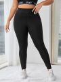 Yoga Basic Plus Mesh Insert Wideband Waist Sports Leggings With Phone Pocket