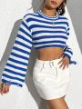 SHEIN Coolane Cropped Striped Sweater