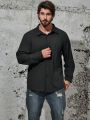 Manfinity Men Plus Solid Button Up Shirt