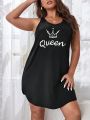 Plus Crown & Letter Graphic Nightdress